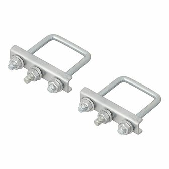 Support en U carre 60 mm pour bride de roue avant - lot de 2 pieces sous blister