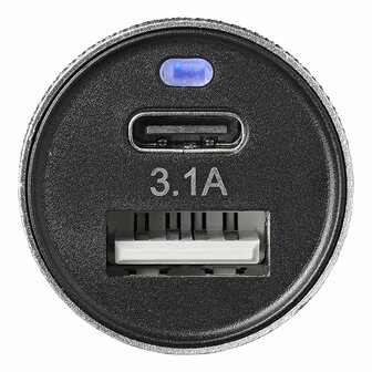 Chargeur USB type A + C 2 voies 12V/24V 3100mA