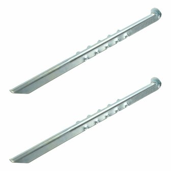 Piquet de tente 40 cm en metal nervure, 2 pieces en sachet plastique