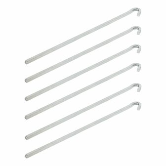 Piquet a rocher carre en metal de 30 cm, lot de 6 pieces en sachet plastique