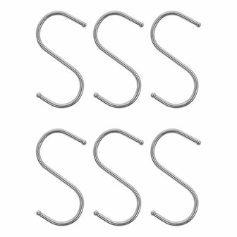 Crochet en S diametre 4 mm 6,5 x 7,5 cm 6 pieces sous blister
