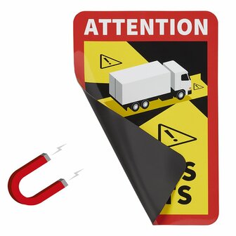 Autocollant magnetique Attention Angles Morts !Camion
