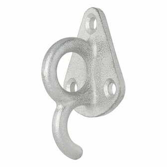 Crochet metallique pour corde avec illet 70x45mm, 5 pieces sous blister