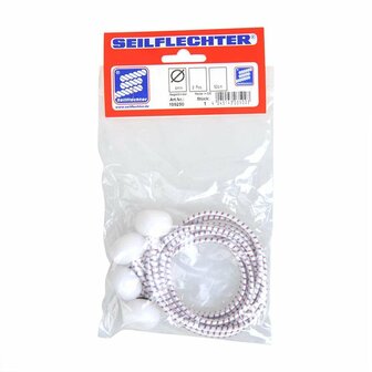 Attache-voile avec boules en plastique, 2 pieces dans un sac, 50 cm, blanc