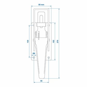 Serrure a tension Tico 270x80mm