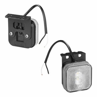 Feu de gabarit 12/24V blanc 65 x 65 mm LED avec support