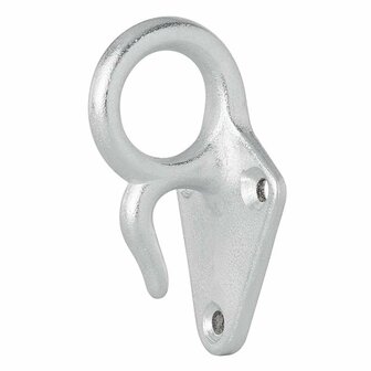 Crochet metallique pour corde avec illet 70 x 40 mm, 5 pieces sous blister