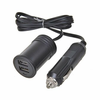 Rallonge 1M avec chargeur USB 2 voies type A 12V/24V sous blister