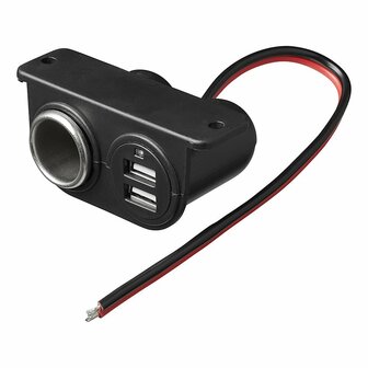 Prise allume-cigare en saillie + 2xUSB type A 12V/24V