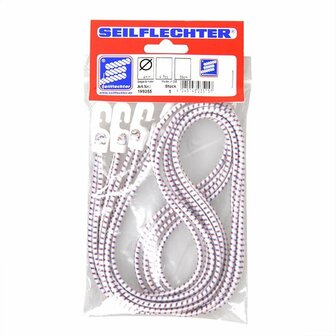 Attache-voile avec crochets en nylon, 4 pieces dans un sac, 55 cm, blanc
