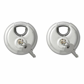 Cadenas a disque 70 mm, 2 pieces, cles identiques