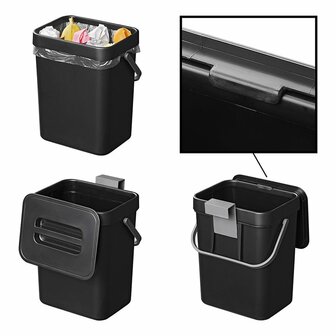 Poubelle avec couvercle 5L pour caravane/camping-car