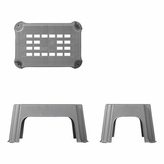 Marchepied en plastique gris 42,5 x 27,5 x 23 cm