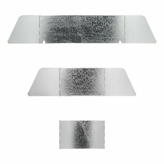 Pare-brise de cuisine en 3 parties en acier pliable + extensible 38,5/73 x 27 x 24 cm