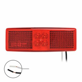 Feu de gabarit 12/24V rouge 110x40mm LED sous blister