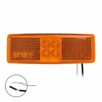 Feu de gabarit lateral 12/24V orange 110x40mm LED sous blister