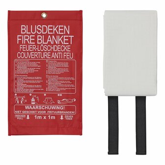 Couverture anti-feu 100x100cm en housse nylon