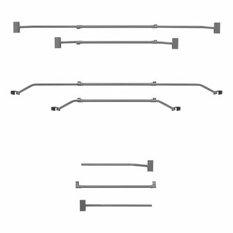 Support de bache metallique extensible de 100 a 155 cm pour bache de remorque