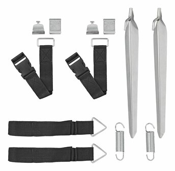 Ensemble de sangles anti-tempete 2x 3 m avec attache rapide 2x 50 cm