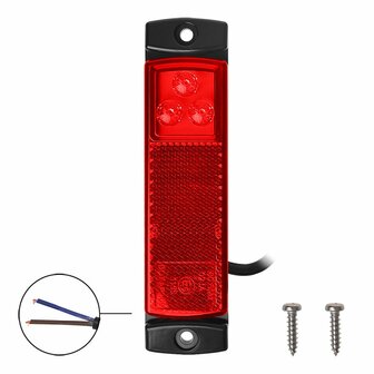 Feu de gabarit 12/24V rouge 126x30mm LED sous blister