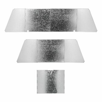 Pare-brise de cuisine en 3 parties en acier pliable + extensible 37/70 x 32 x 28 cm