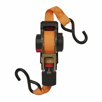 Sangle d&#039;arrimage a cliquet + 2 crochets 350cm 320kg enroulement automatique