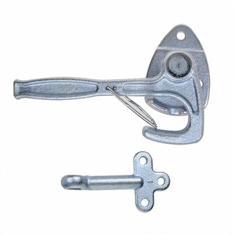 Crochet de valve n&deg; 1 gauche 170 mm avec illet a visser sous blister