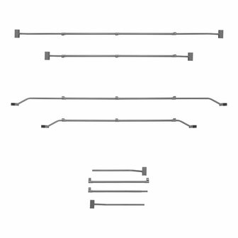 Support de bache metallique, extensible, 140,5-208 cm, pour bache de remorque