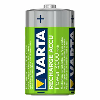 Piles rechargeables Varta Accu Power D 3000 mAh, 2 pieces sous blister