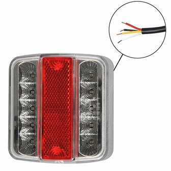 Feu arriere 4 fonctions 98x105mm 14LED sous blister