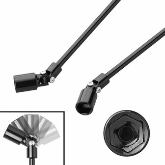 Manivelle 740 mm/19 mm avec cardan pour support d&#039;angle
