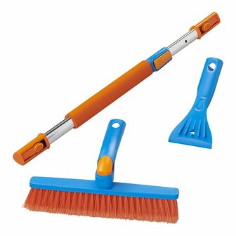 Balai a neige avec grattoir a glace + manche telescopique 99-127cm