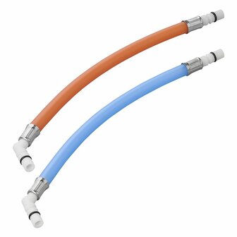 Raccord de tuyau flexible 25 cm rouge + bleu 45 illets en sachet plastique