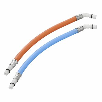 Raccord de tuyau flexible 25 cm rouge + bleu 45 illets en sachet plastique