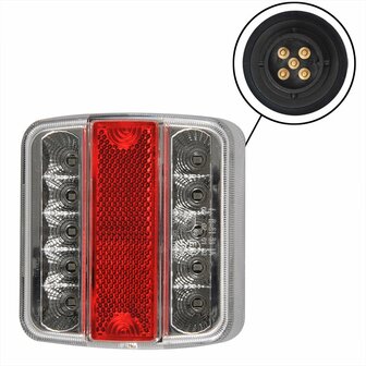 Feu arriere 4 fonctions 98x105mm 14LED avec EC 5 broches sous blister