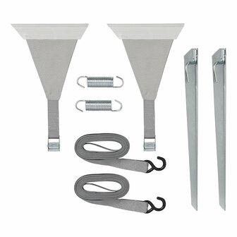 Jeu de sangles anti-tempete 2x 4,8 m avec fixation de tendon pour rail de store