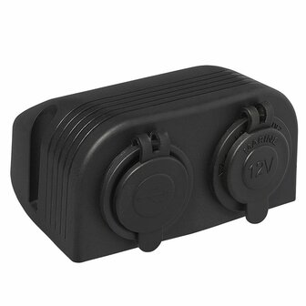 Kit de montage en saillie : prise DIN + port USB double type A 2x2100mA
