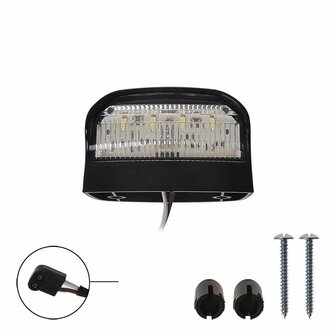Eclairage de plaque d&#039;immatriculation 12/24V 70x42mm LED 2P. pour 343871/72