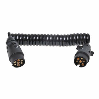 Cable spirale 3M avec 2x fiches 7 broches PVC sous blister