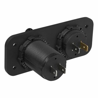 Kit d&#039;encastrement : voltmetre 6-30V + port USB double type A 2x2100mA