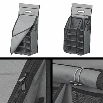 Organiseur 14 compartiments 40 x 78 x 26 cm avec poche zippee + keder 7 mm