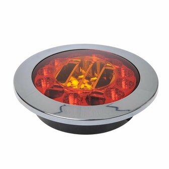 Feu arriere 3 fonctions 122mm 24LED chrome sous blister