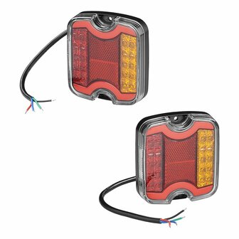 Feu arriere 4 fonctions 105 x 95 mm LED + GLOW droit