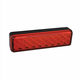 Feu arriere 12/24V 2 fonctions 135x38mm LED avec support noir sous blister