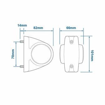 Feu de largeur 12/24V rouge/blanc 101x82mm LED