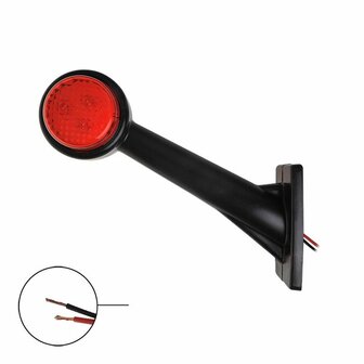 Feu de largeur 12/24V rouge/blanc 166x193mm LED gauche