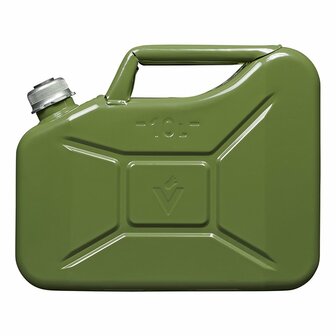 Bidon 10L metal vert avec bouchon a vis magnetique homologue UN-TuV/GS