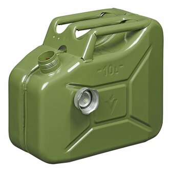 Bidon 10L metal vert avec bouchon a vis magnetique homologue UN-TuV/GS