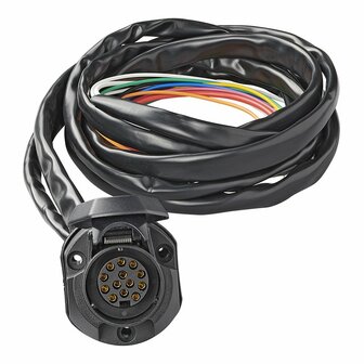 Kit cable d&#039;attelage 13 broches PVC type Jaeger + cable 1,50M sous blister