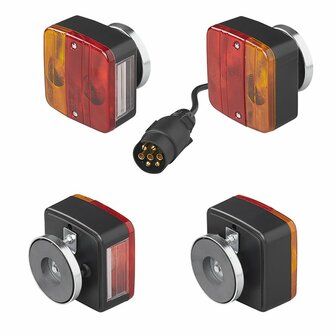 Kit d&#039;eclairage de remorque avec aimants, cable de 7,5 + 2,5 m